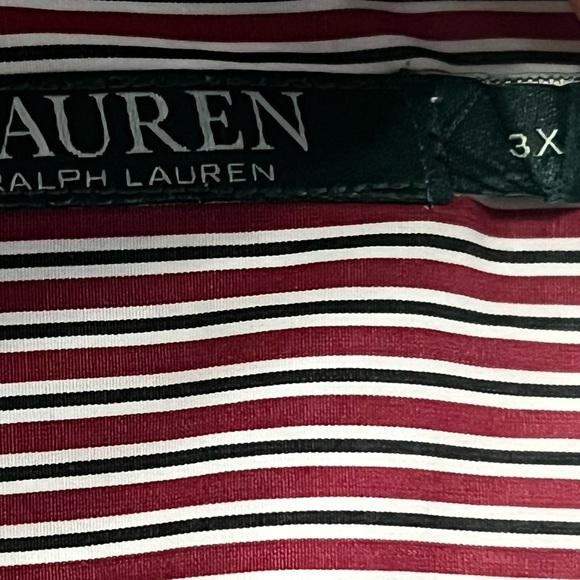 Ralph Lauren Womens 3X Red White Blue Striped Button Down Long Sleeve Shirt - Picture 5 of 7